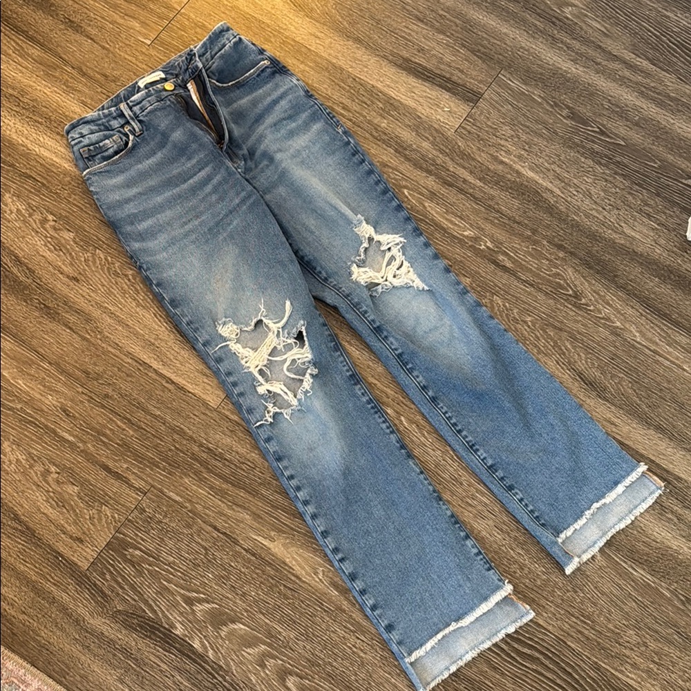 Good American Women's Blue Distressed Jeans